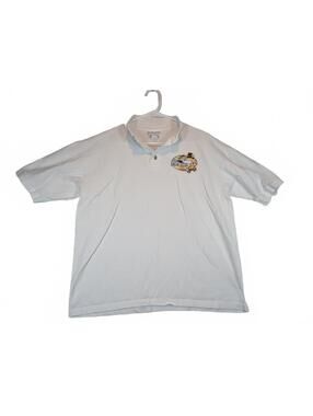Anvil Cotton Deluxe Myrtle Beach Pique Polo Tourist Shirt Mens Large White Top
